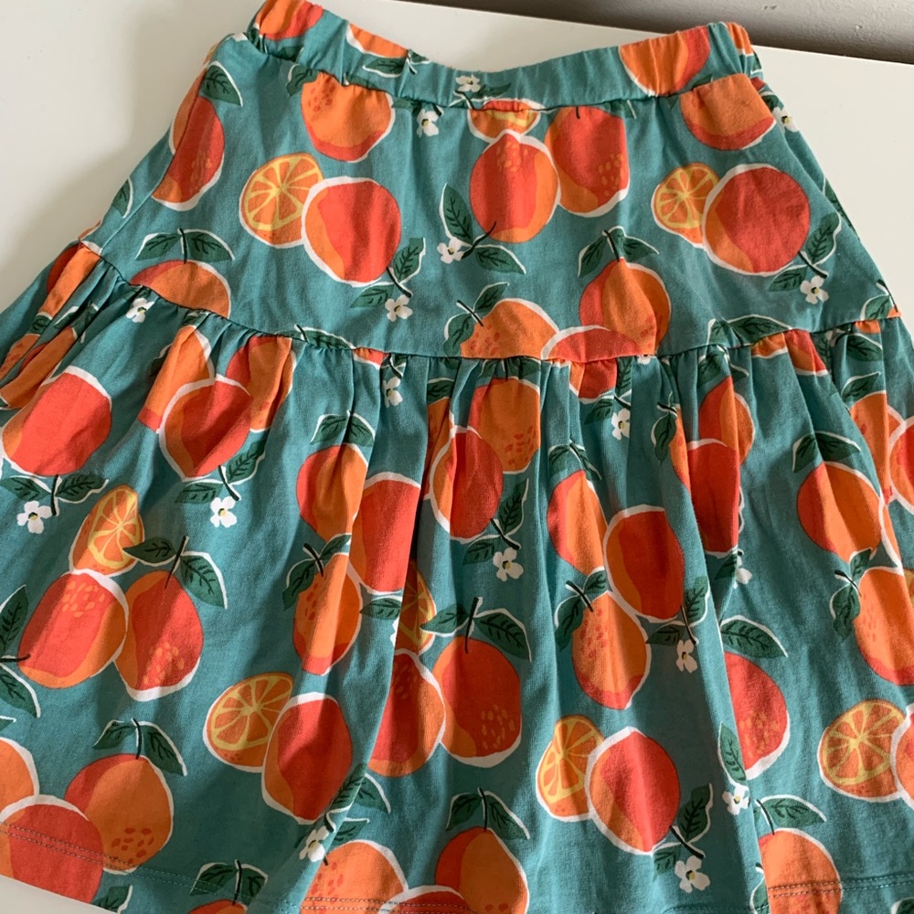 Mini Boden Girls Skort with Orange Print size 7/8